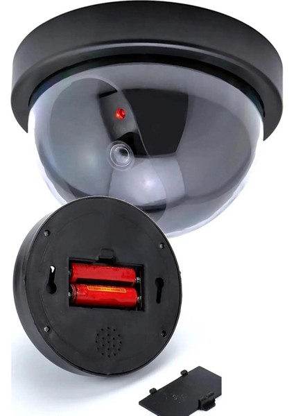 2 Adet Kablosuz Fake Dome Caydırıcı Işıklı Ledli Yalancı Kamera Güvenlik Kamerası 360° Derece