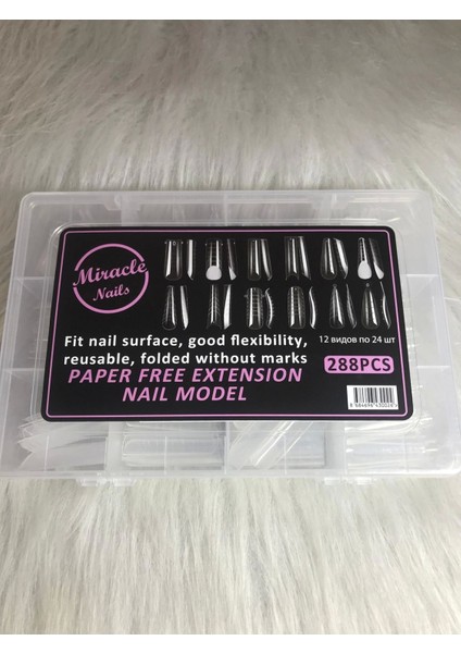 Profesyonel Tırnak Şekillendirme Üst Formları 288 Adet, Kaliteli ve Dayanıklı Set