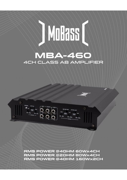 MBA-460-4X60W Rms-Kaliteli 4 Kanal Yer Kaplamayan Yeni Nesil Anfi