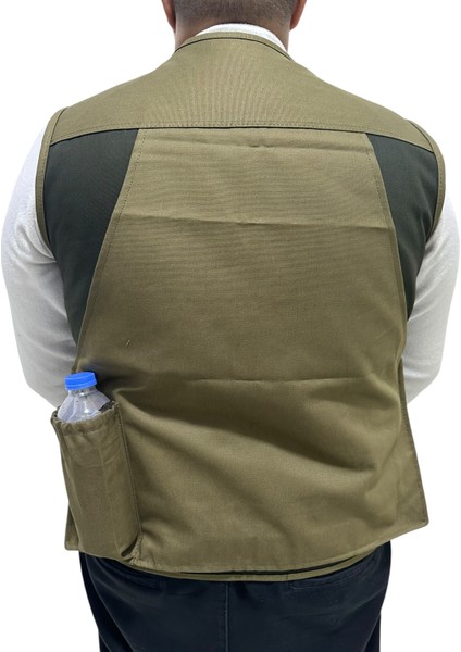 Avcı Yeleği - 50 Fişek Kapasiteli - Koyu Haki Üzerine Haki Kumaş - 12 Kalibre fırsatları