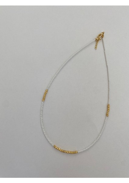 Beyaz Dorika Boncuklu Yaz Kolye fiyatları