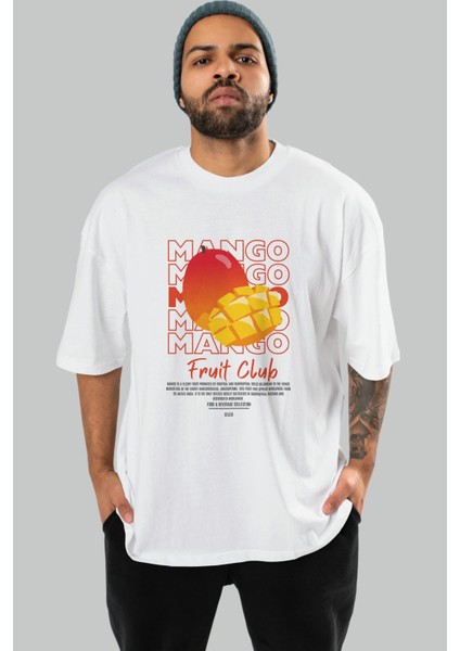 Mango Ön Baskılı Beyaz Oversize T-Shirt Erkek Kadın Pamuk Bisiklet Yaka Tişort indirimleri