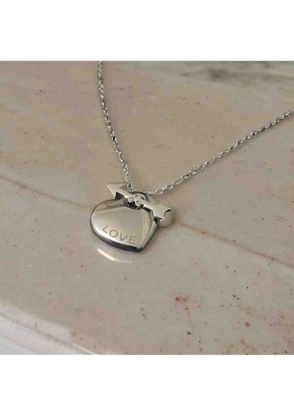Kalp Ok Detaylı Çelik Kolye fiyatları