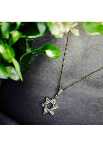 Zirkon Taşlı Yıldız Detaylı Çelik Kolye fırsatları