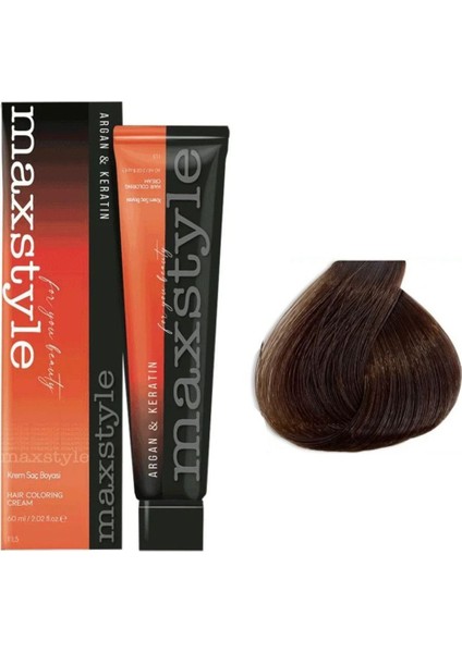 Saç Boyası 7.85 Fındık Kabuğu, Argan ve Keratin ile Parlaklık Sağlar