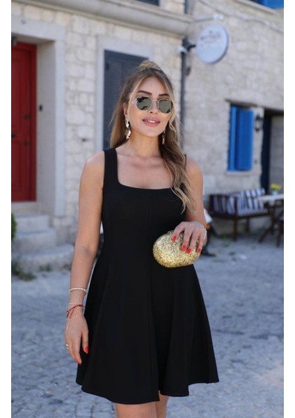 Kadın Kare Yaka Mini Elbise fiyatları
