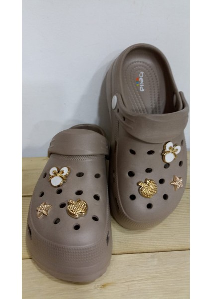 Yeni Sezon Ortopedik Yüksek Taban Taşlı Kız Çocuk Camel Renkli Terlik fiyatları