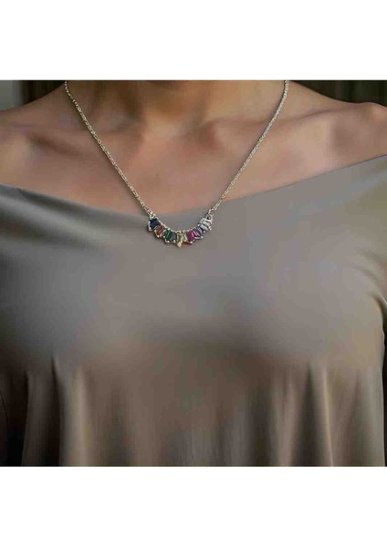 Renk Detaylı Zirkon Taşlı Çelik Kolye fiyatları