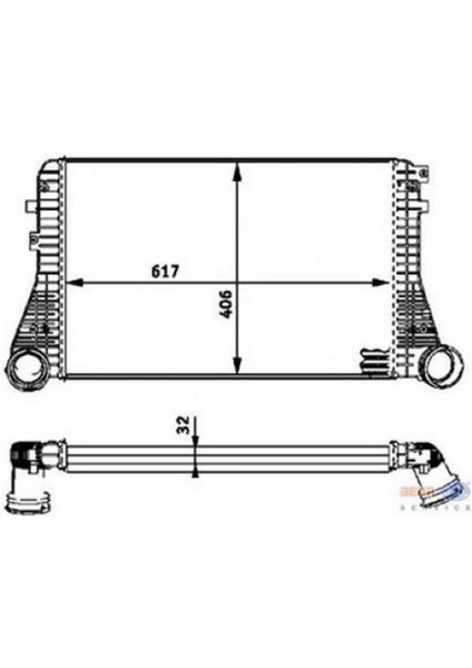 Turbo Radyatörü (Intercooler)Golf V-Jetta-Tourant-A3-Tt-Leon-Toledo-Octavia-2.0-1.8-1.9 (617X406X32) Dpmah