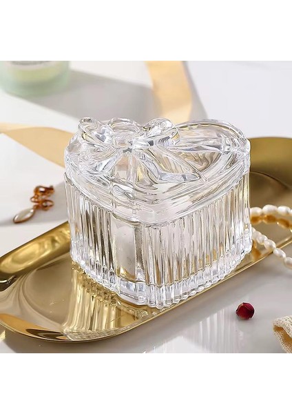 2'li Fiyonk Model Kapaklı Cam Kutu Şekerlik Kalp modelleri