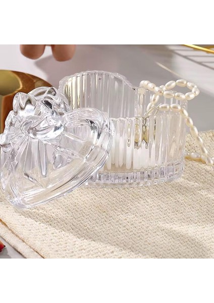 2'li Fiyonk Model Kapaklı Cam Kutu Şekerlik Kalp fırsatları