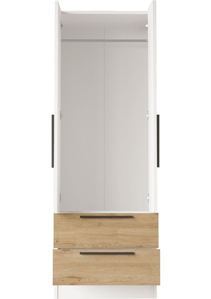 Krish 2 Kapaklı 2 Çekmeceli Gardırop Elbise Dolabı Sepet-Beyaz Krı2-Sw indirimleri