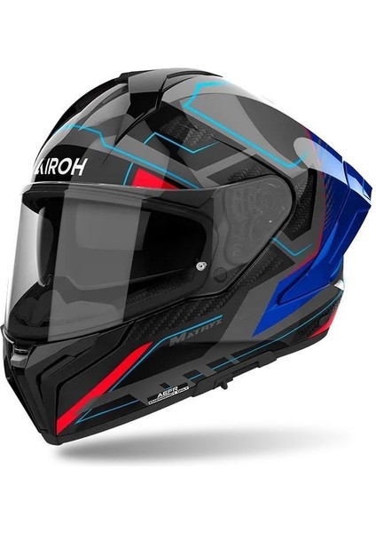 Aıroh Matryx Rocket Blue Red Gloss Kask