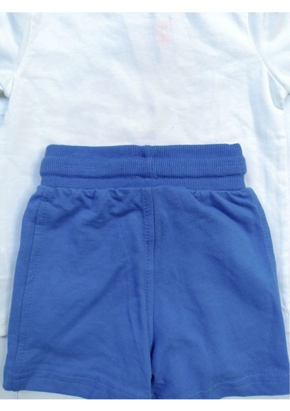 Erkek Çocuk Zoo/Tropikal Baskılı Tişört ve Düz Şort Takımı