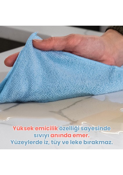 Mikrofiber Temizlik Bezi 50 Adet - 40X40 Cm, 375 Gsm, Parlak Dokulu, 60 gr ±2, Yüksek Emici, Iz Bırakmaz