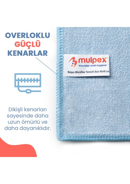 Mikrofiber Temizlik Bezi 50 Adet - 40X40 Cm, 375 Gsm, Parlak Dokulu, 60 gr ±2, Yüksek Emici, Iz Bırakmaz