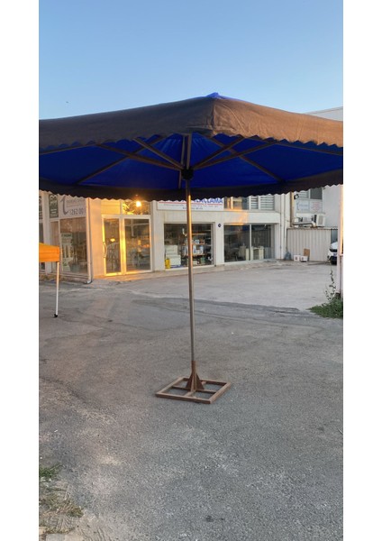 Pazarcı Şemsiyesi Gölgelik 4mt Çap Mavi(Metal Ayak Dahil )