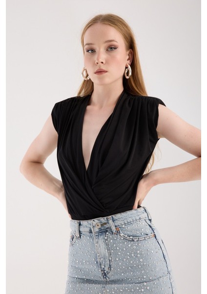 Anvelop Yaka Vatkalı Çıtçıtlı Kadın Bluz modelleri