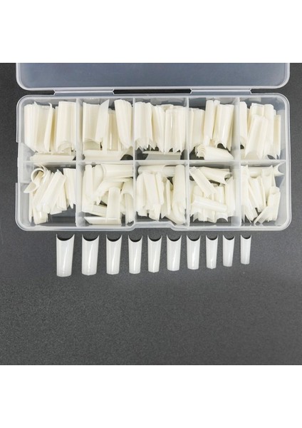 Yarım Ay Tırnak Ucu Seti, 500 Parça, Kemik Renk, Profesyonel Kullanım