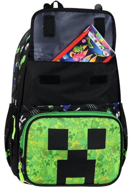 Ilkokul Çantası Minecraft 3'lü Set 42*30 cm Beslenme Çantası Kalem Kutusu Ortopedik Erkek Çocuk fırsatları
