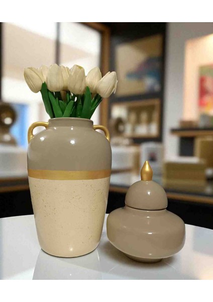 Seramik, El Boyaması Dekoratif Desenli Vazo Şah Küp fiyatları