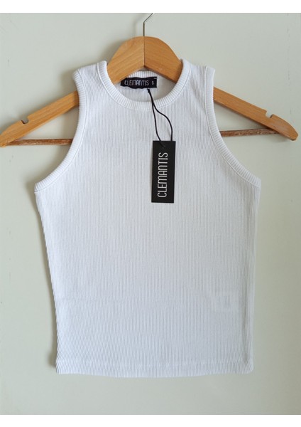 Clemantıs Kadın Kaşkorse Kumaş Askılı Crop Bluz Düz Renk fiyatları