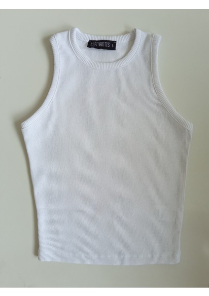 Clemantıs Kadın Kaşkorse Kumaş Askılı Crop Bluz Düz Renk modelleri