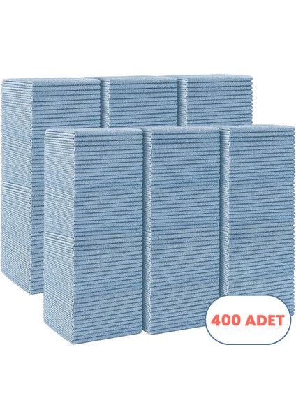 Mikrofiber Temizlik Bezi 400 Adet - 40X40 Cm, 375 Gsm, Parlak Dokulu, 60 gr ±2, Yüksek Emici, Iz Bırakmaz