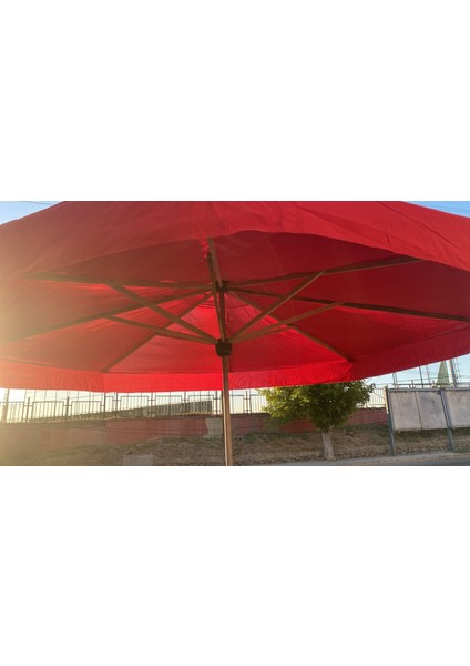 Pazarcı Şemsiyesi Gölgelik 4mt Çap Kırmızı (Metal Ayak Dahil )
