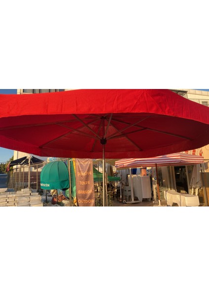 Pazarcı Şemsiyesi Gölgelik 4mt Çap Kırmızı (Metal Ayak Dahil ) fiyatları