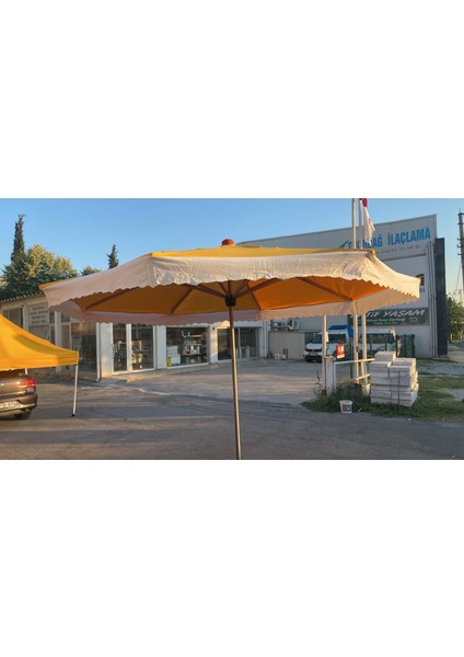 Pazarcı Şemsiyesi Gölgelik 4mt Çap Sarı (Metal Ayak Dahil )
