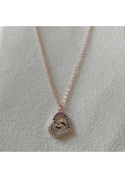 Kalpte Taşınan Adımlar - Altın Kaplama Bebek Ayak Izli Kalp Kolye modelleri