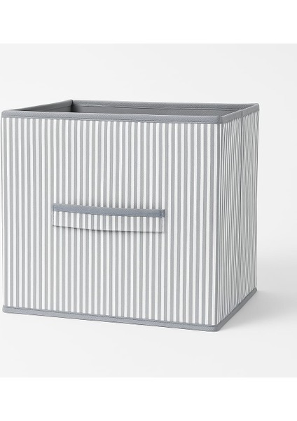 30X30 Gri Çizgili Kartonlu Organizer Hurç – Tutma Kulplu, Katlanabilir, Dayanıklı Saklama Kutusu fırsatları