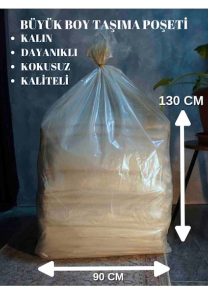 10 Adet 90X130 Ultra Kalın Sağlam Dayanıklı Battal Boy Nakliye Torbası Taşınma Poşeti Çuvalı