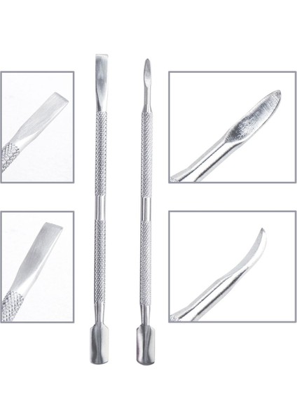 Çift Taraflı Paslanmaz Çelik Tırnak Eti Itici Seti, Sağlam ve Pratik Kullanım