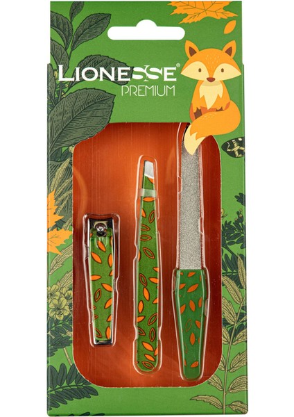 Şık Tilki Desenli 3'lü Manikür Seti – Törpü, Cımbız, Tırnak Makası fiyatları