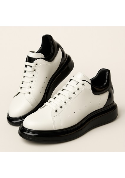 GR0134 Hakiki Deri Küçük Numara 38 Numara Yeni Nesil Jel Taban Sneaker Ayakkabı