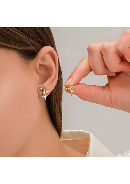 Yıldız Işıltısı - Kutup Yıldızı Tasarım Antialerjik Çelik Küpe fiyatları