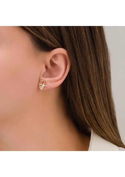 Yıldız Işıltısı - Kutup Yıldızı Tasarım Antialerjik Çelik Küpe modelleri