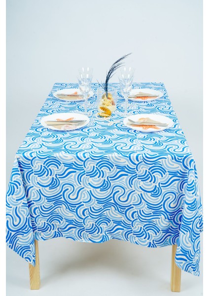 Bodrum Süet Dokuma Dijital Baskılı Masa Örtüsü | 140X180 cm & 140X220 cm