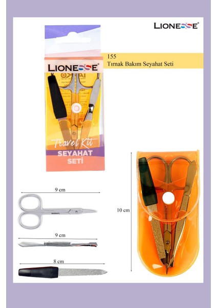 Renkli Çantalı Neon Manikür Seti, 155 Parça, Pratik ve Şık Tasarım