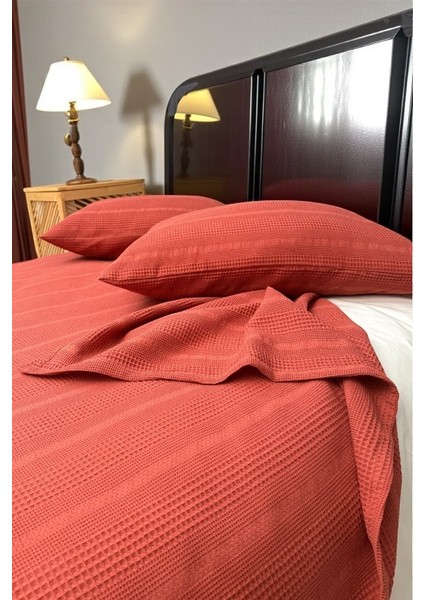 %100 Pamuk Pike Takımı Battal Bordürlü 1 Nefes Alan Pike+2 Yumuşak Yastık Kılıfı, Terletmeyen