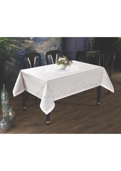 Beyaz Jumbo Dertsiz Pano Masa Örtüsü | Kir Leke Tutmaz Sıvı Geçirmez | Jakarlı Beyaz Masa Örtüsü modelleri