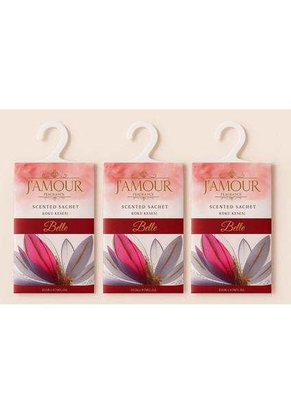 Belle Askılı Dolap ve Çekmece Kokusu 3'lü Paket. Kalıcı Parfüm Etkisi