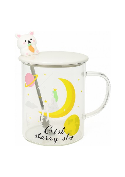 Kız Figürlü Cam Kupa Model1