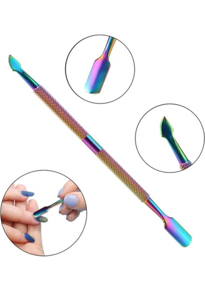 Renkli Metal Kronk Tırnak Bakım ve Temizleme Seti, Profesyonel Kullanım