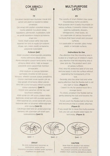 Çok Amaçlı Koruma Kilidi - 4 Adet indirimleri