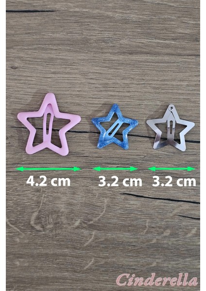 3'lü Büyük Mat Soft Mor Renkli Yıldız Çıt Çıt Toka Seti 4.2cm - Yıldızlı Çıtçıtlı Çocuk Saç Tokası fiyatları