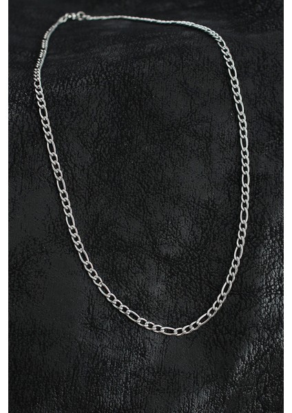 316L Çelik Klasik Figaro Zincir Model Gümüş Renk Erkek Kolye