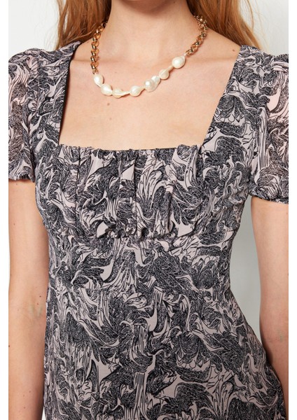 Shopeonly siyah A Kesim Mini Dokuma Astarlı Göğüs Detaylı Elbise indirimleri